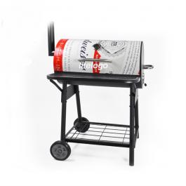 BBQ Charcoal Grill and Offset Smoker with full color